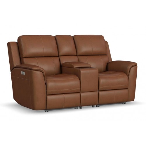 Henry Power Reclining Loveseat with Console and Power Headrests and Lumbar