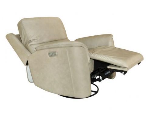 Henry Power Swivel Glider Recliner with Power Headrest, Lumbar, Heat, & Massage Beige