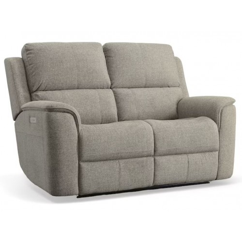 Henry Fabric Power Reclining Loveseat with Power Headrests and Lumbar