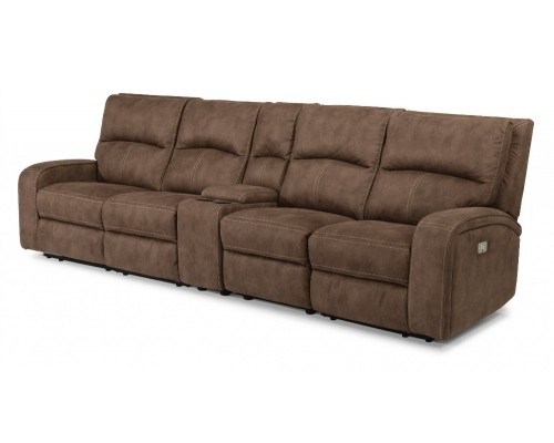 Nirvana Fabric Power Reclining Sectional with Power Headrests