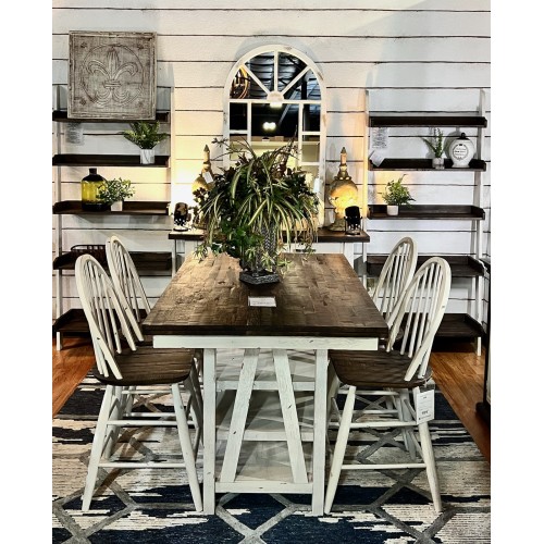 Farmhouse 5 Piece Gathering Table Set