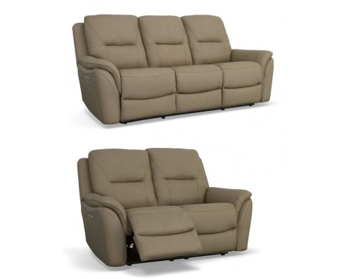 Fallon Power Reclining Sofa & Loveseat with Power Headrests