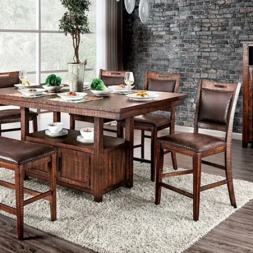 Solid Wood Pub Table & 4 Stools