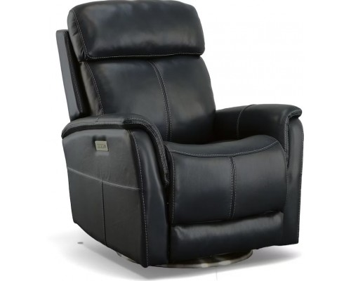 View Swivel Power Recliner with Power Headrest and Lumbar Caramel