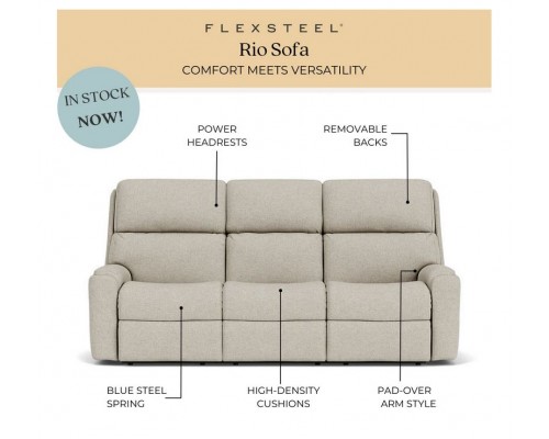 Rio Power Reclining Sofa With Power Headrest