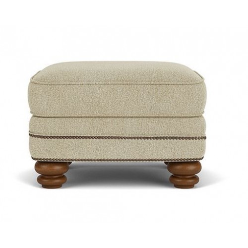 Bay Bridge Fabric Ottoman with Nailhead Trim