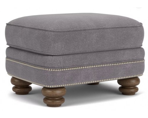 Bay Bridge Fabric Ottoman with Nailhead Trim