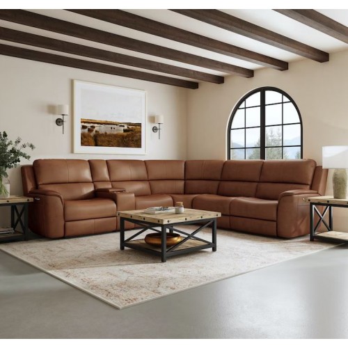 Henry Power Reclining Sectional with Power Headrests and Lumbar