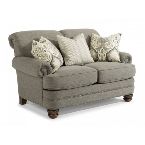 Bay Bridge Fabric Loveseat with Nailhead Trim