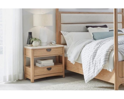 ESCAPE Two-Drawer Nightstand with Stone Top