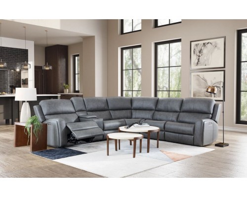 Bronco Power Reclining Sectional w/Power Headrest & Lumbar