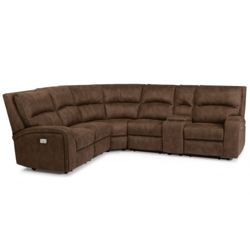 Nirvana Fabric Power Reclining Sectional with Power Headrests